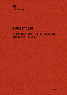 Budget 2020 Delivering on Our Promises to the British People
