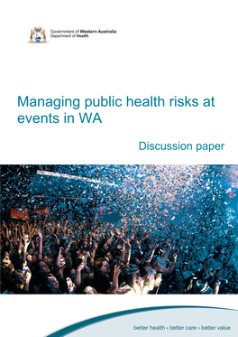 Managing Public Health Risks at Events in WA