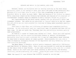 September, 1970 DISSENT and UNREST on TFIE CAMPUS, 1931—1970 Dissent, Unrest and Disruption Did Not Develop Suddenly on the Oh