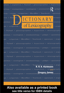 Dictionary of Lexicography