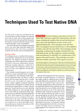 Techniques Used to Test Native DNA Downloaded from by Guest on 29 September 2021