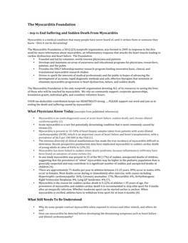 Myocarditis and Sudden Death Fact Sheet