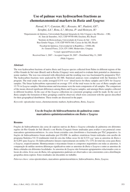 Use of Palmae Wax Hydrocarbon Fractions As Chemotaxonomical