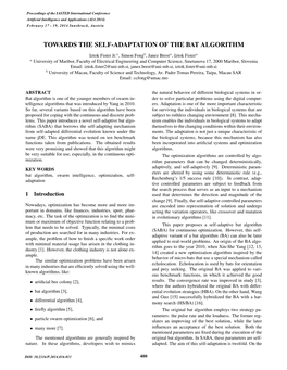 Towards the Self-Adaptation of the Bat Algorithm