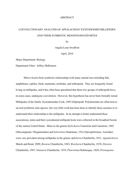 Abstract Coevolutionary Analysis of Appalachian