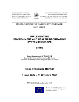 Implementing Environment and Health Information System in Europe