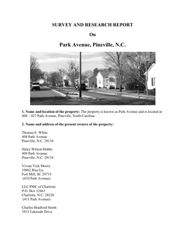 Park Avenue, Pineville, N.C