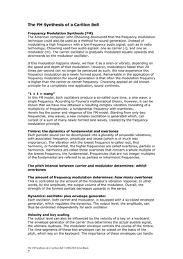The FM Synthesis of a Carillon Bell 7