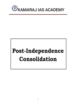 Post-Independence Consolidation