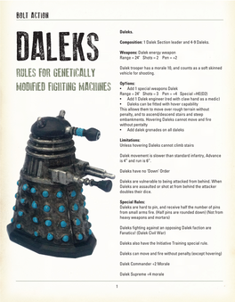 Bolt Action Daleks