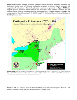 Figure 3-192 Presents Historical Earthquake Epicenters Spatially