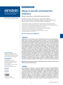 Allergy to Penicillin and Betalactam Antibiotics