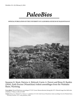 Paleobios 33:1–28, February 8, 2016 Paleobios