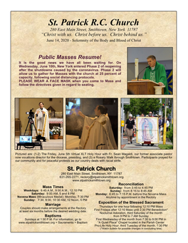 St. Patrick R.C. Church 280 East Main Street, Smithtown, New York 11787 “Christ with Us