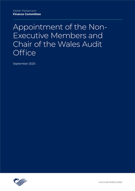 Appointment of the Non-Executive Members and Chair of the Wales Audit Office