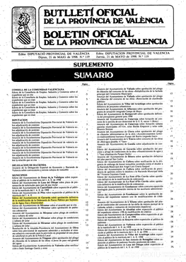 De La Provincia De València Boletin Oficial De La Provincia De Valencia