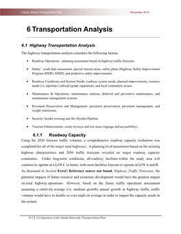6 Transportation Analysis