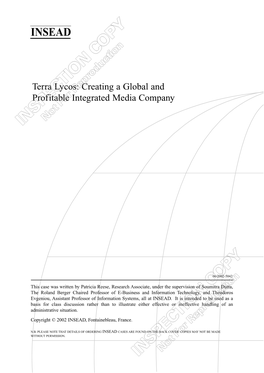 Terra Lycos: Creating a Global and Profitable Integrated Media Company