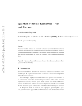 Quantum Financial Economics-Risk and Returns