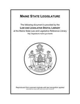 LEGISLATIVE DIGITAL LIBRARY at the Maine State Law and Legislative Reference Library