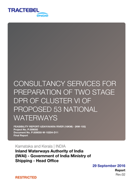 Consultancy Services for Preparation of Two Stage Dpr of Cluster Vi of Proposed 53 National Waterways