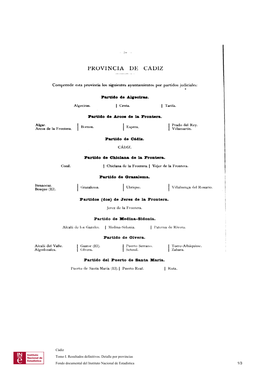 Partido De Algeciras. Partido De Arcos De La Frontera. Partido De Cádiz