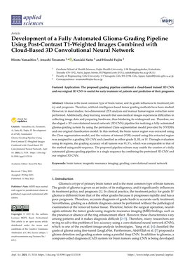 Development of a Fully Automated Glioma-Grading Pipeline Using Post-Contrast T1-Weighted Images Combined with Cloud-Based 3D Convolutional Neural Network