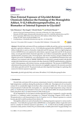 Does External Exposure of Glycidol-Related Chemicals