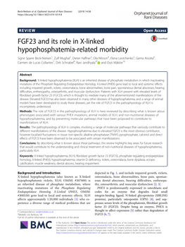 FGF23 and Its Role in X-Linked Hypophosphatemia-Related Morbidity