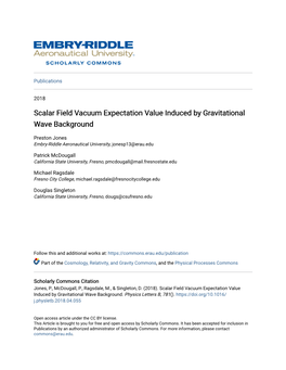 Scalar Field Vacuum Expectation Value Induced by Gravitational Wave Background