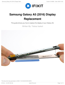 Samsung Galaxy A5 (2016) Display Replacement
