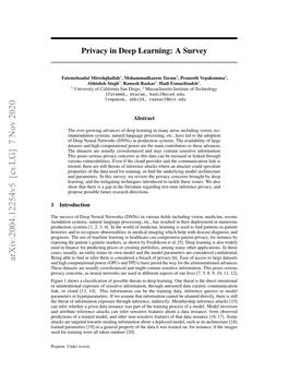 Arxiv:2004.12254V5 [Cs.LG] 7 Nov 2020 and High Computational Power (Gpus and Tpus) Have Paved the Way for the Aforementioned Advances