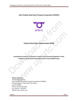 Project Information Memorandum (PIM)