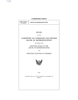 Rules Committee on Oversight and Reform House Of