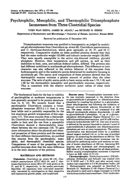 Isomerases from Three Clostridial Species YUEN WAN SHING, JAMES M