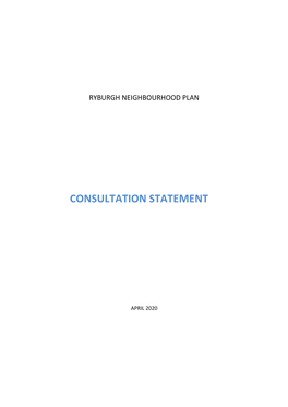 Consultation Statement