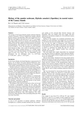 Biology of the Annular Seabream, Diplodus Annularis (Sparidae), in Coastal Waters of the Canary Islands by J