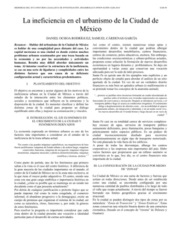 La Ineficiencia En El Urbanismo De La Ciudad De México