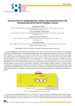 Interaction of Underground Tunnel and Existing Shallow Foundations Affected by Normal Faults