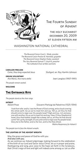 Leaflet (Bulletin) for Holy Eucharist, Sunday, December 20, 2009