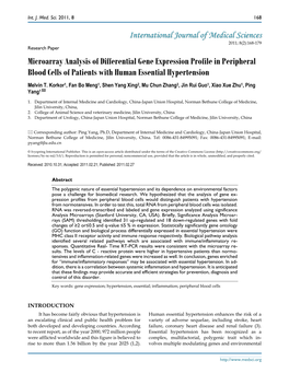 Microarray Analysis of Differential Gene Expression Profile in Peripheral Blood Cells of Patients with Human Essential Hypertension Melvin T