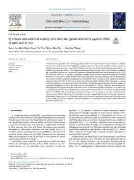 Synthesis and Antiviral Activity of a New Arctigenin Derivative Against IHNV in Vitro and in Vivo T