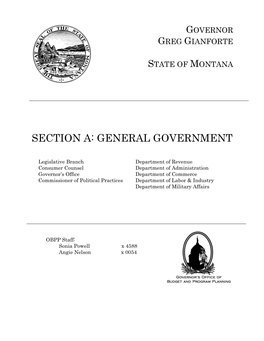 Section A: General Government