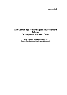 A14 Cambridge to Huntingdon Improvement Scheme Development Consent Order