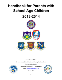 Handbook for Parents with School Age Children 2013-2014