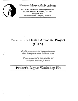 Patient's Rights Workshop Kit