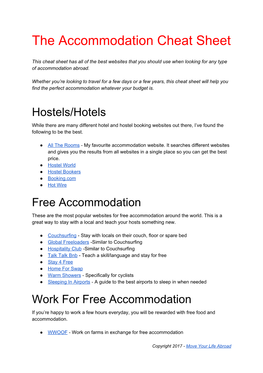 The Accommodation Cheat Sheet