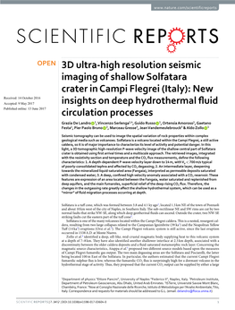 3D Ultra-High Resolution Seismic Imaging of Shallow Solfatara Crater