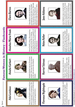 Famous Women in History - Flashcards