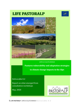 Deliverable E.2 Report on What Emerged from Consultation Workshops May, 2020 Pastures Vulnerability and Adaptation Strategies To
